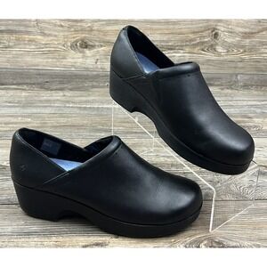 LILA By Shoes For Crews Womens Clogs Black Platform Non-Slip Work Shoes Size 9.5